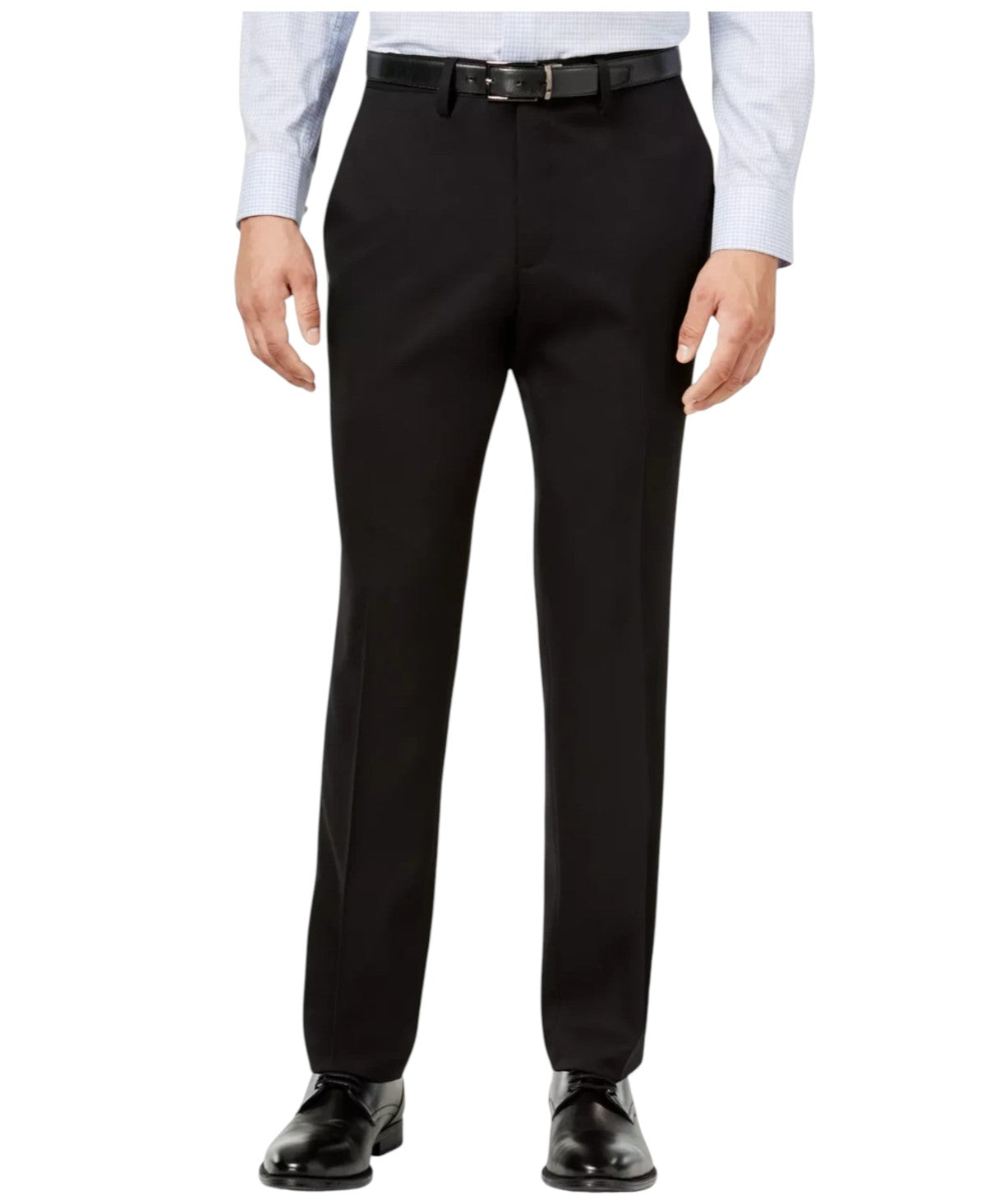 Kenneth Cole Mens Slim fit Dress Pants 34 / 29 Black Solid Stretch