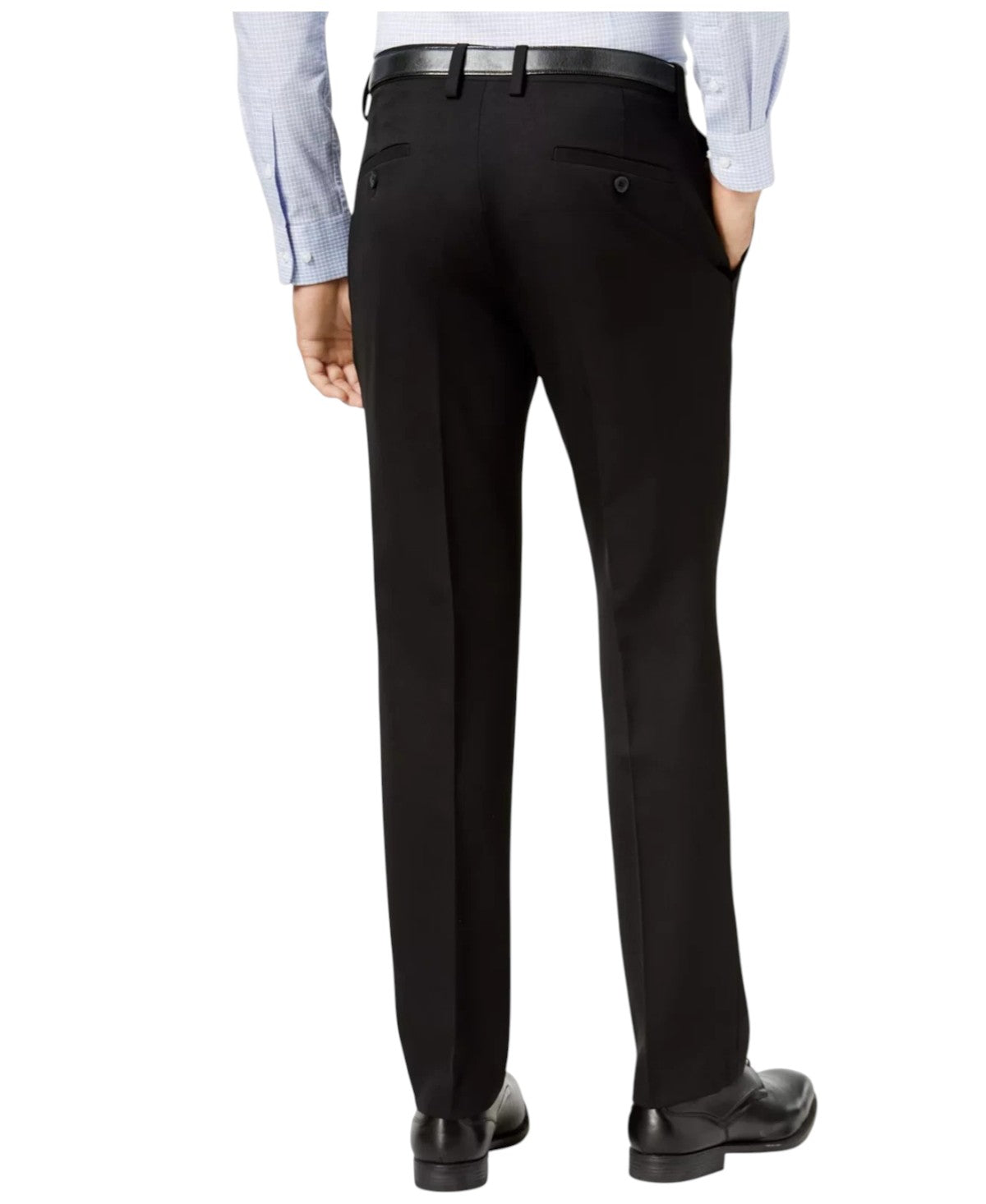 Kenneth Cole Mens Slim fit Dress Pants 34 / 29 Black Solid Stretch