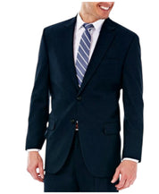 Haggar Mens Classic fit Sport Coat Blazer 40 S Navy Blue Solid Stretch