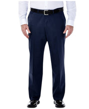 Haggar Mens Classic fit Dress Pants 44 / 32 Navy Blue Solid Stretch