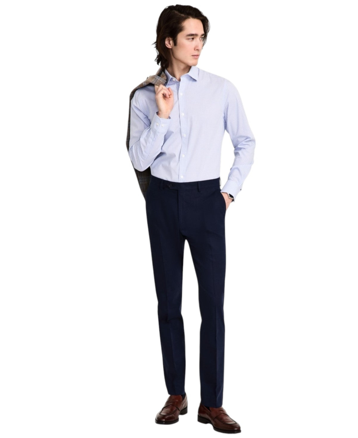 Tommy Hilfiger Mens Modern fit Dress Pants 33 / 32 Navy Blue Solid Stretch