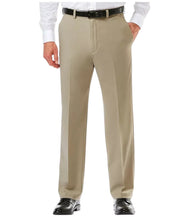 Haggar Mens Classic fit Chinos Pants 36 / 30 Beige Solid Stretch