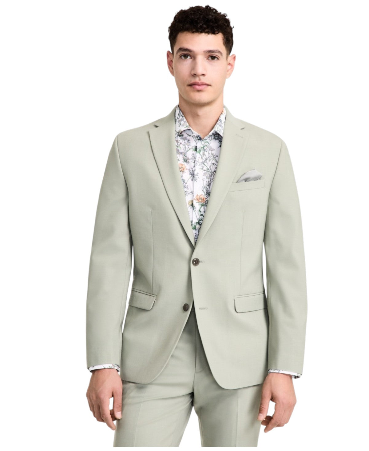Bar Iii Mens Slim fit Suit Jacket Blazer 38 R Sage Green Solid