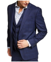 Bar III Mens Skinny fit Wool Suit Jacket Blazer 42 R Blue Plaid