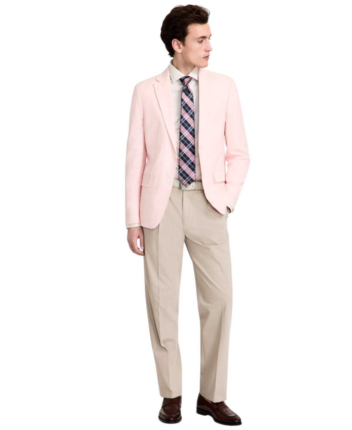Tommy Hilfiger Mens Modern fit Sport Coat Blazer 42 R Pink Solid Stretch