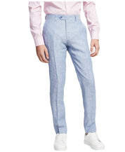Bar Iii Mens Slim fit Dress Pants 30 / 32 Light Blue Solid Stretch Linen