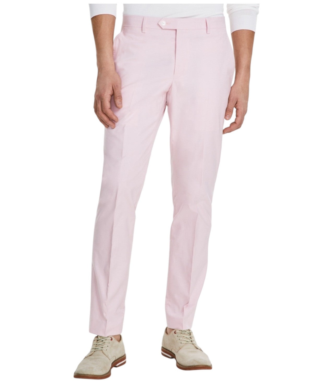 Tommy Hilfiger Mens Modern fit Dress Pants 33 / 30 Pink Solid Stretch