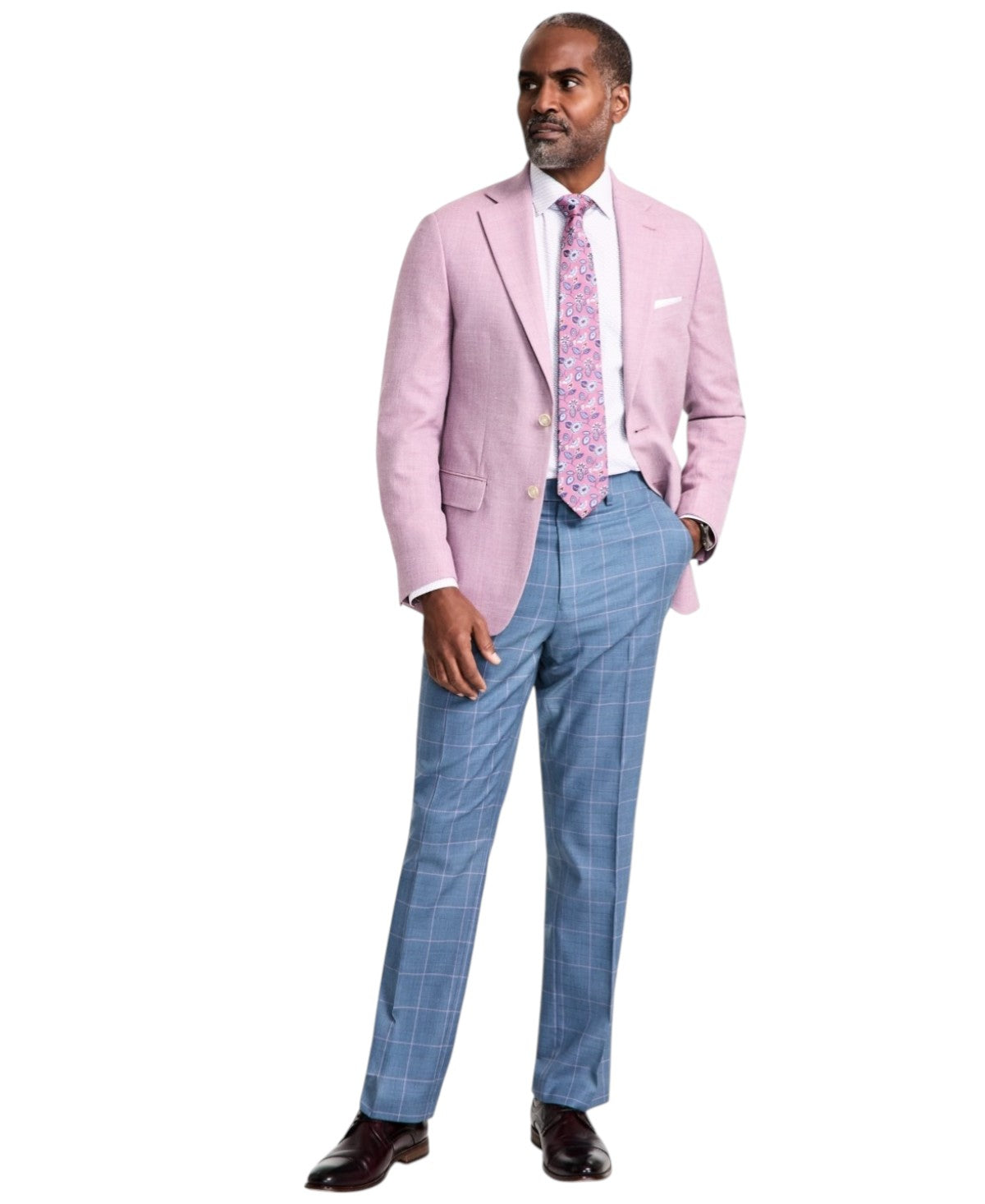 Tallia Mens Slim fit Suit Jacket Blazer 42 R Purple Solid Stretch