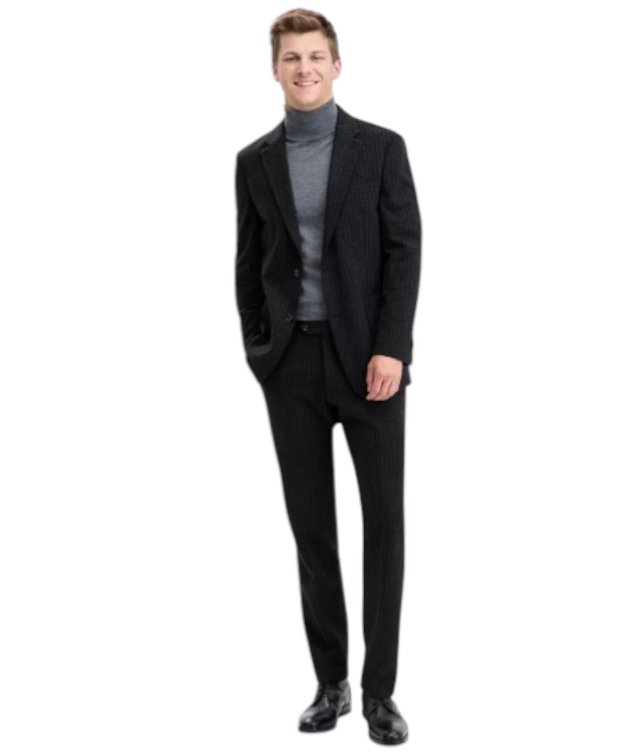 Tommy Hilfiger Mens Modern fit Sport Coat Blazer 38 R Dark Grey Striped Stretch