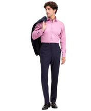 Tayion Mens Classic fit Dress Pants 42 / 30 Navy Blue Striped Stretch