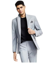 Bar Iii Mens Slim fit Suit Jacket Blazer 40 L Light Grey Solid Stretch