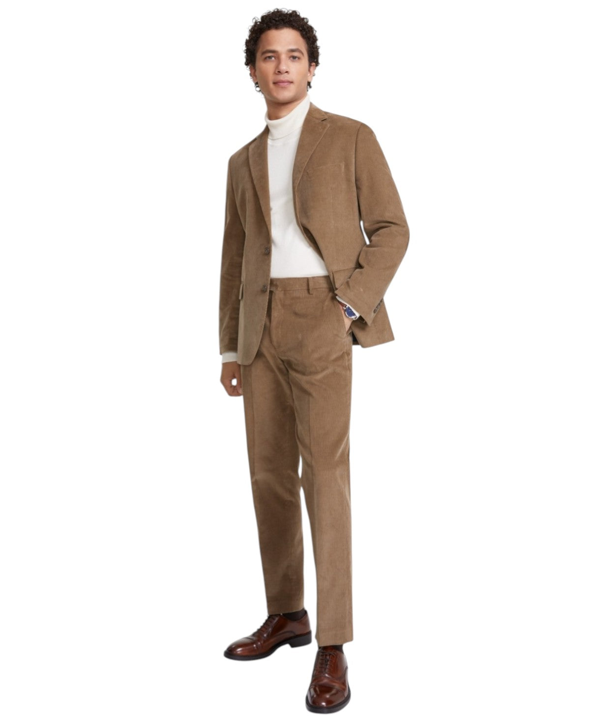 Tommy Hilfiger Mens Modern fit Sport Coat Blazer 38 R Beige Solid Stretch