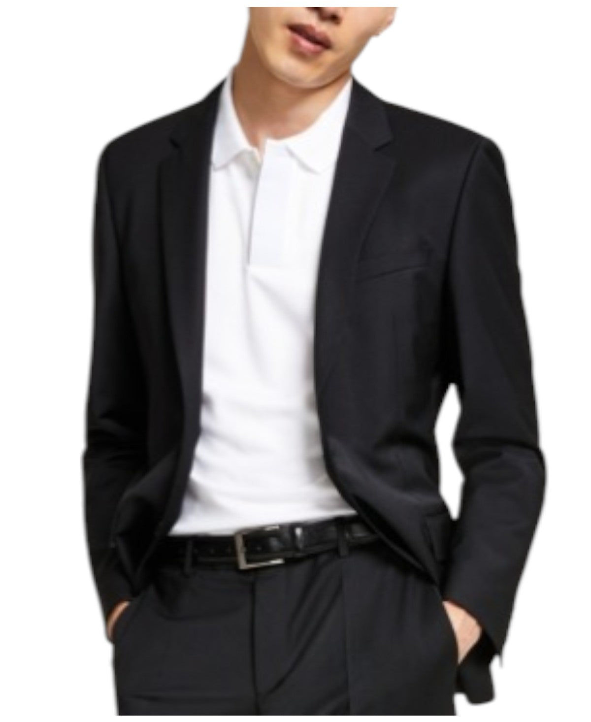 Hugo Boss Mens Slim fit Suit Jacket Blazer 36 S Black Solid Stretch