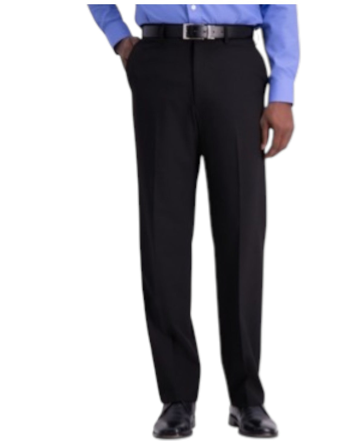 Haggar Mens Classic fit Dress Pants 32 / 30 Black Solid Stretch