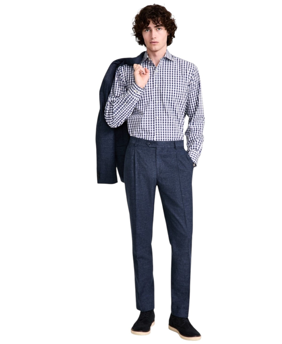Tommy Hilfiger Mens Modern fit Dress Pants 34 / 34 Navy Blue Solid Stretch