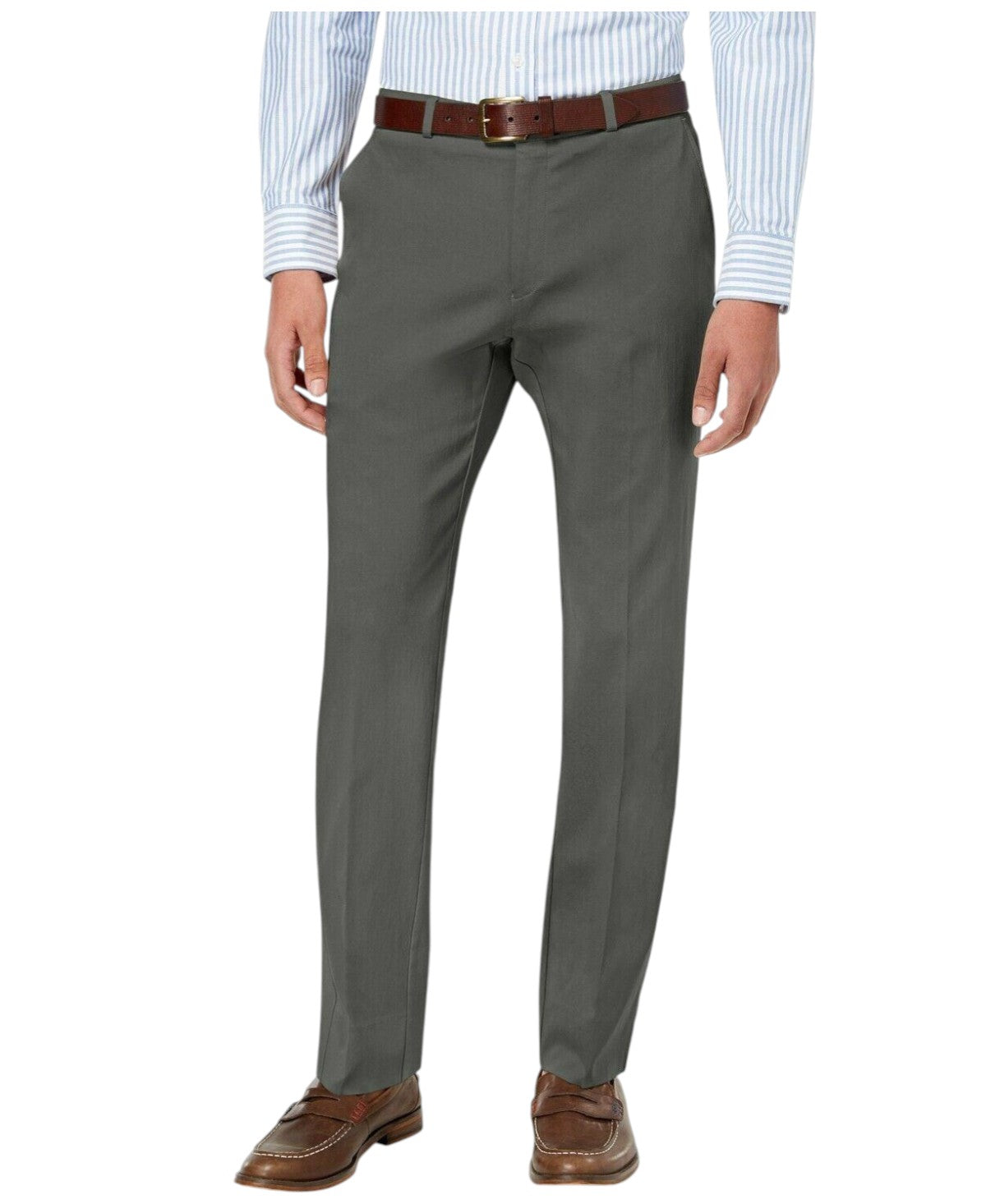 Tommy Hilfiger Mens Modern fit Dress Pants 33 / 32 Grey Solid Stretch