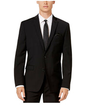 Bar Iii Mens Slim fit Suit Jacket Blazer 42 L Black Solid Stretch