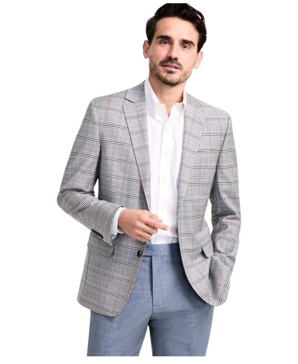 Brooks Brothers Mens Regular fit Sport Coat Blazer 42 S Light Grey Plaid