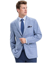 Tommy Hilfiger Mens Modern fit Sport Coat Blazer 44 R Light Blue Plaid Stretch