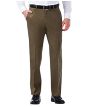 Haggar Mens Classic fit Dress Pants 36 / 29 Beige Solid Stretch