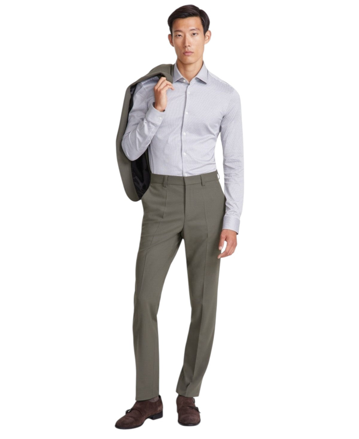 Hugo Boss Mens Modern fit Dress Pants 40 / 32 Beige Solid Stretch