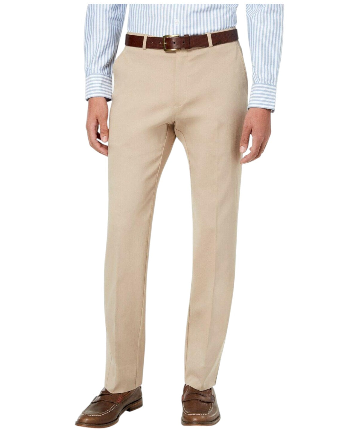 Tommy Hilfiger Mens Modern fit Dress Pants 30 / 30 Beige Solid Stretch