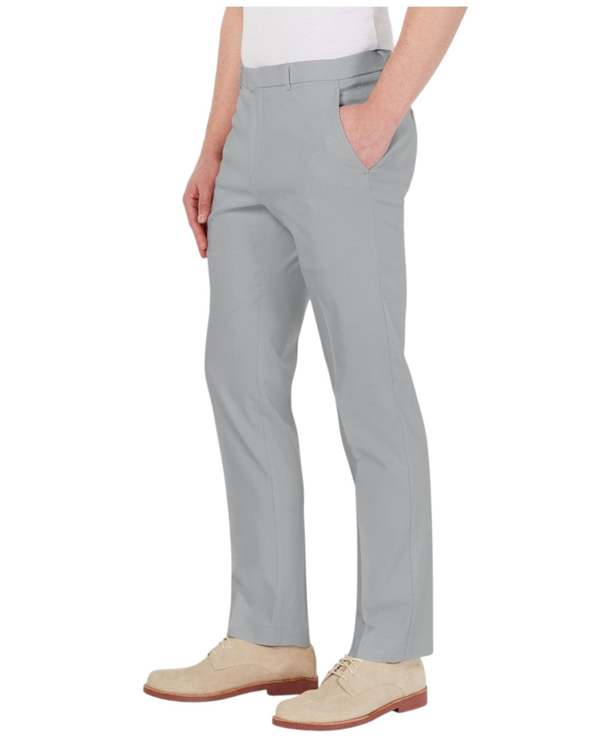 Tommy Hilfiger Mens Modern fit Dress Pants 40 / 34 Light Grey Solid Stretch