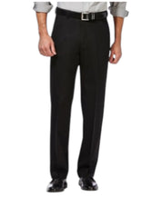 Haggar Mens Classic fit Dress Pants 34 / 32 Black Solid Stretch