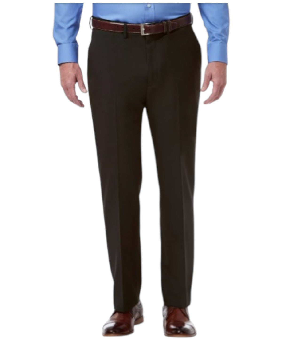 Haggar Mens Classic fit Dress Pants 40 / 34 Brown Solid Stretch