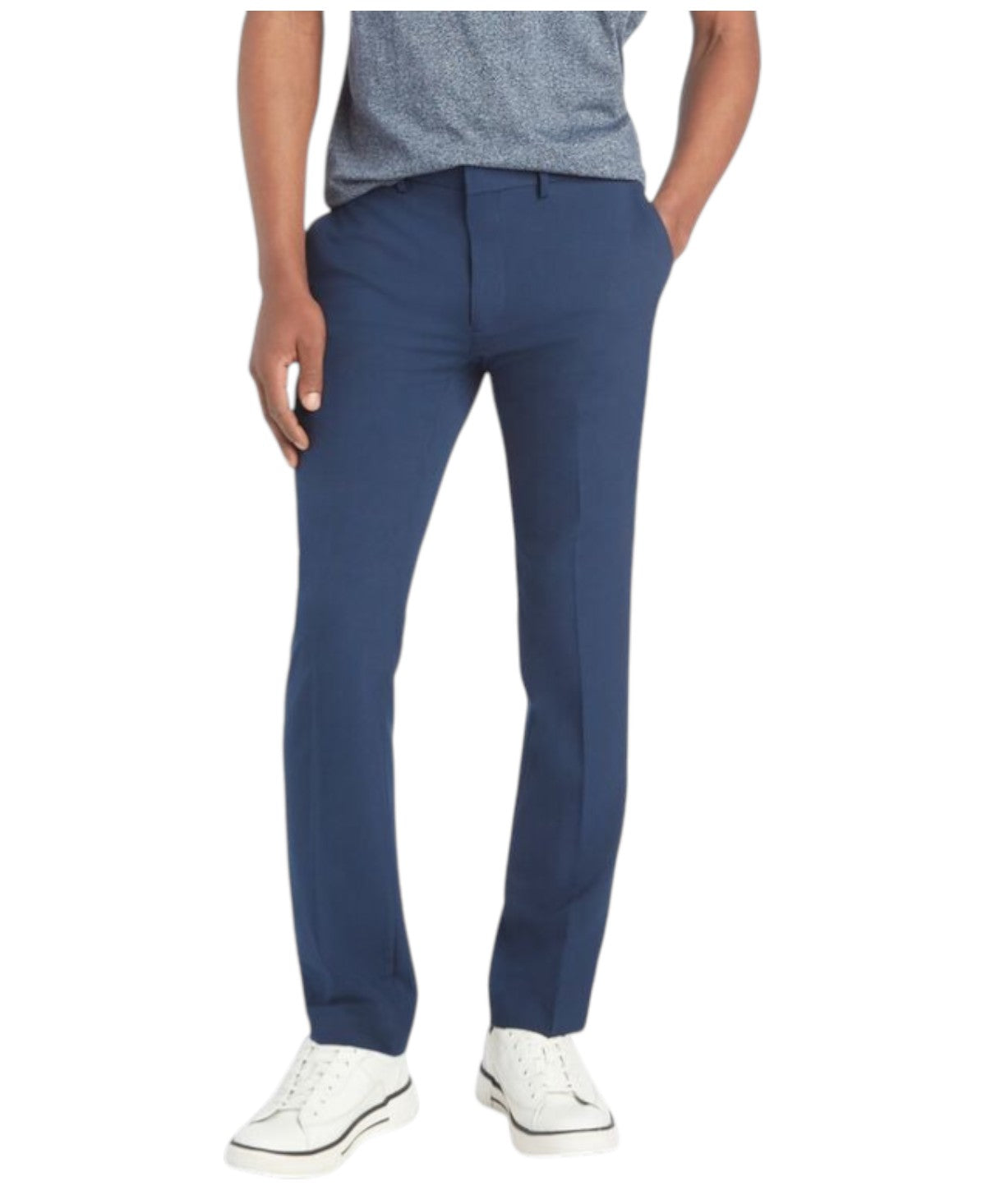 Kenneth Cole Mens Skinny fit Dress Pants 32 / 29 Steel Blue Solid Stretch