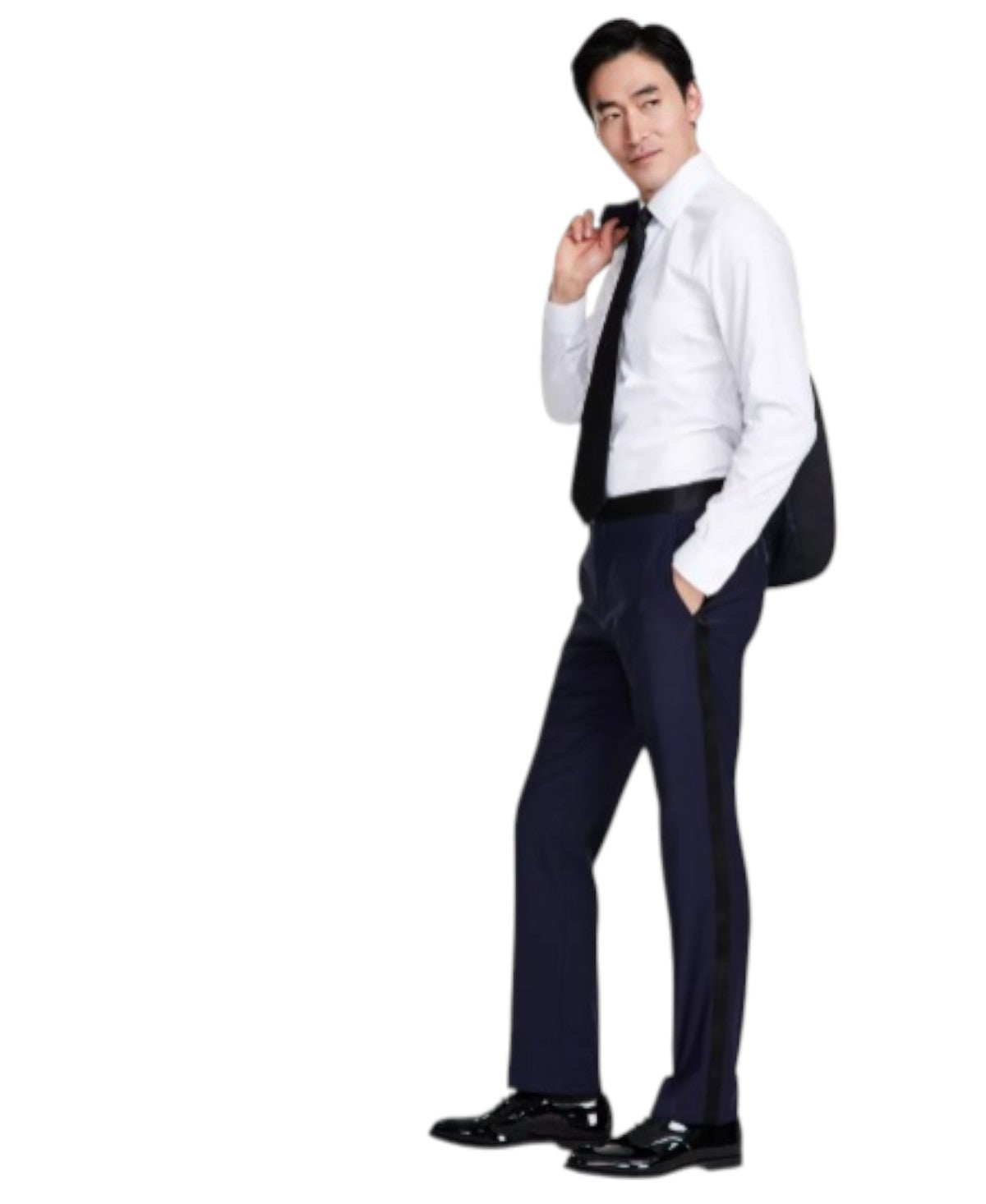 Brooks Brothers Mens Classic fit Tuxedo Pants 38 / 32 Blue Solid