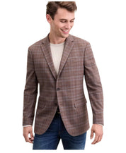Kenneth Cole Mens Slim fit Sport Coat Blazer 40 S Brown Plaid