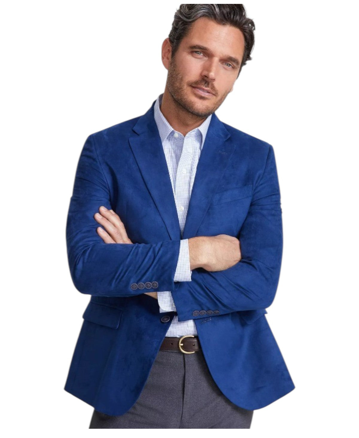 Nautica Mens Modern fit Sport Coat Blazer 44 L Bright Blue Solid Stretch