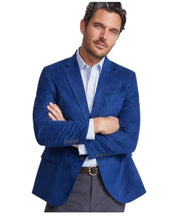 Nautica Mens Modern fit Sport Coat Blazer 44 L Bright Blue Solid Stretch