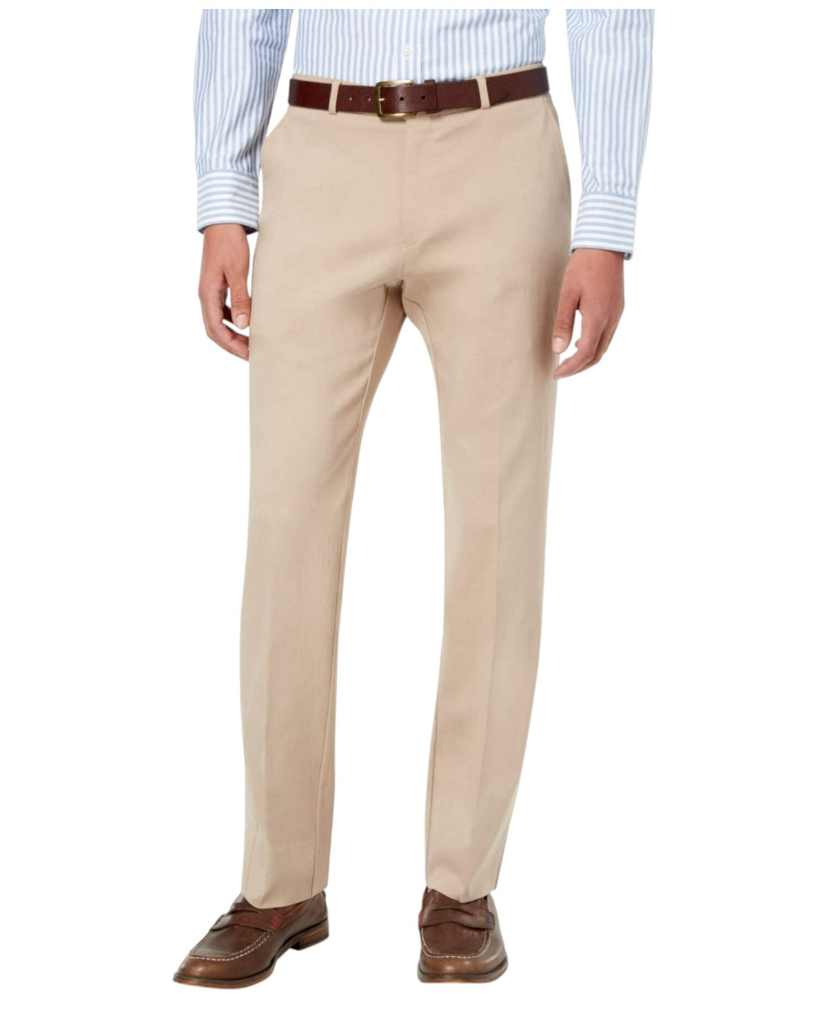 Tommy Hilfiger Mens Modern fit Dress Pants 48 / 30 Beige Solid Stretch