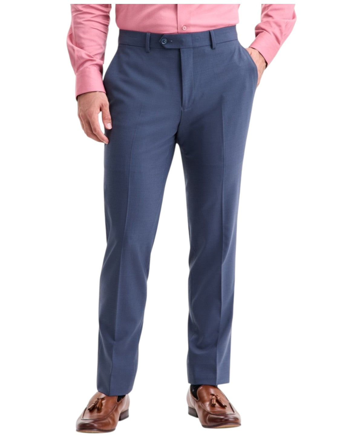 Bar Iii Mens Slim fit Dress Pants 38 / 30 Steel Blue Solid Stretch