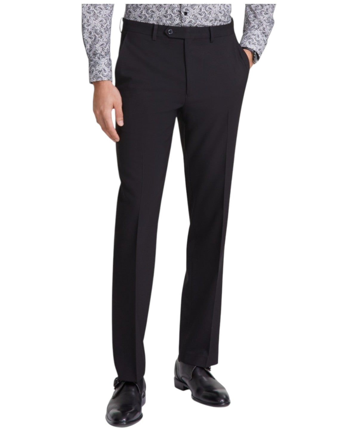 Tallia Mens Classic fit Dress Pants 33 / 30 Black Solid Stretch
