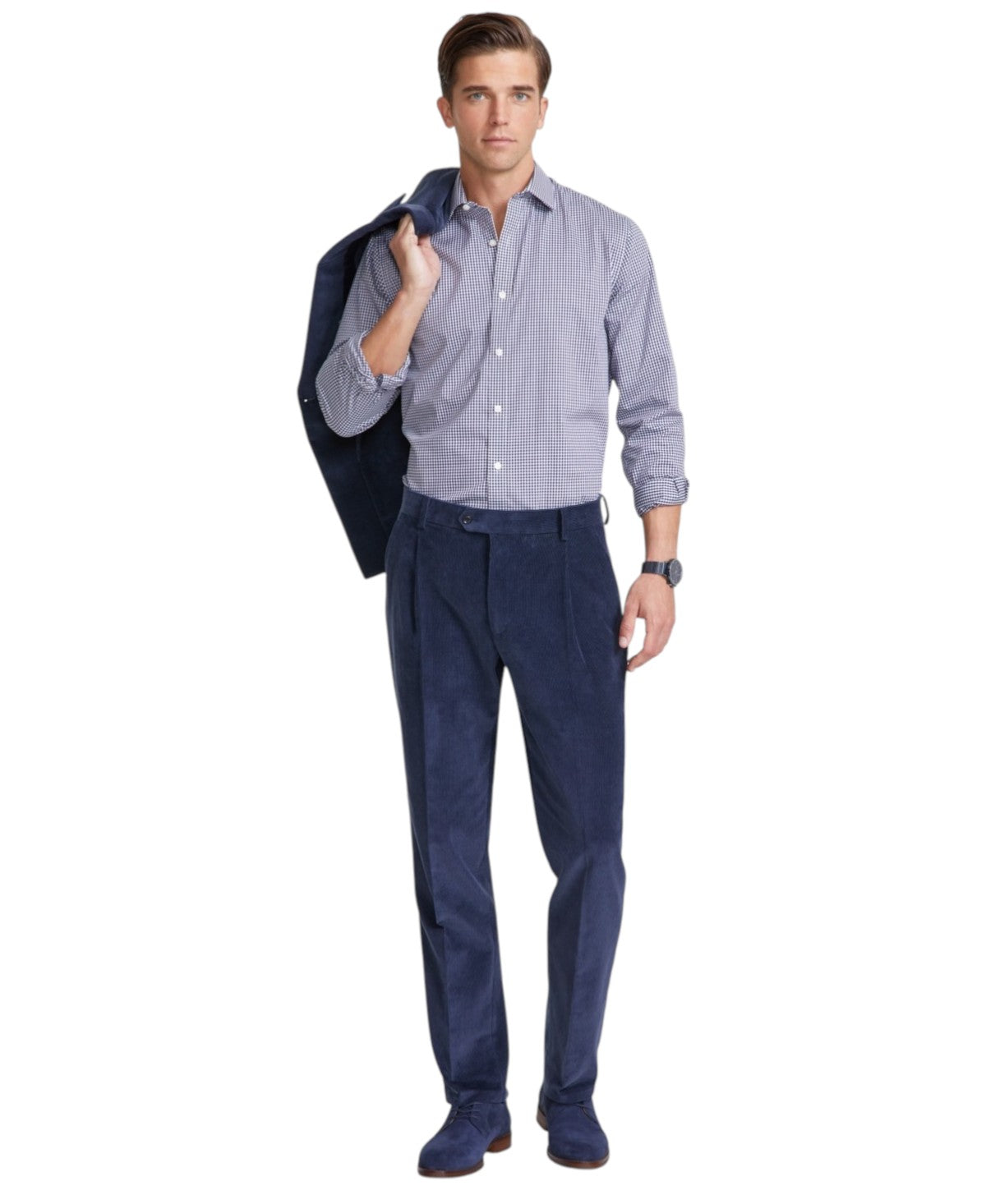 Tommy Hilfiger Mens Modern fit Dress Corduroy Pants 34 / 30 Navy Blue