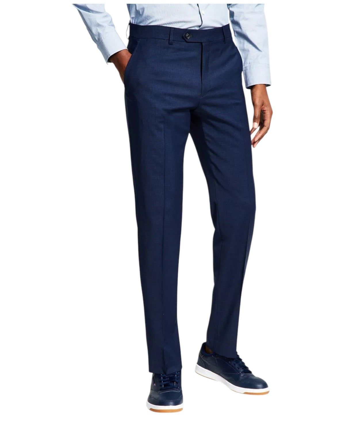 Tommy Hilfiger Mens Modern fit Dress Pants 36 / 30 Blue Solid Stretch