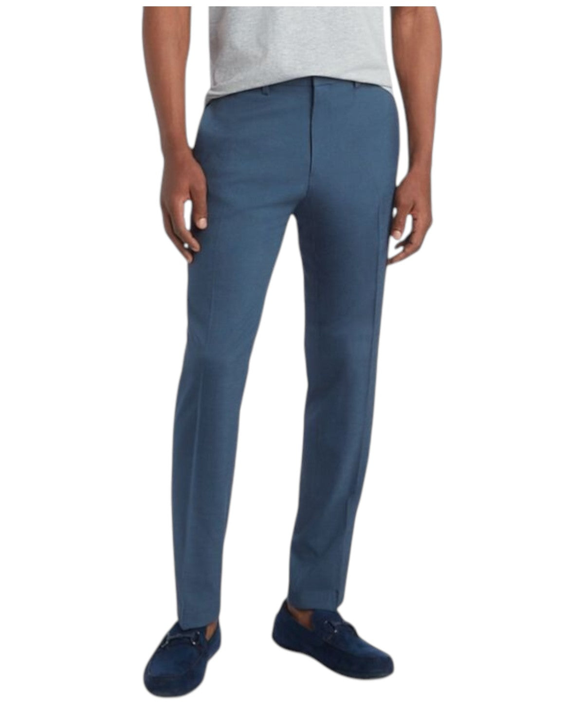 Kenneth Cole Mens Slim fit Dress Pants 36 / 32 Blue Solid Stretch