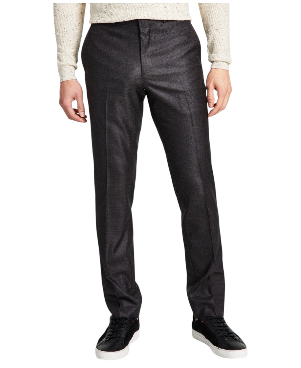 Kenneth Cole Mens Slim fit Dress Pants 36 / 29 Gun Metal Grey Solid Stretch