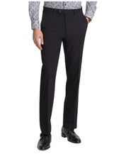 Tallia Mens Classic fit Dress Pants 34 / 32 Black Solid Stretch