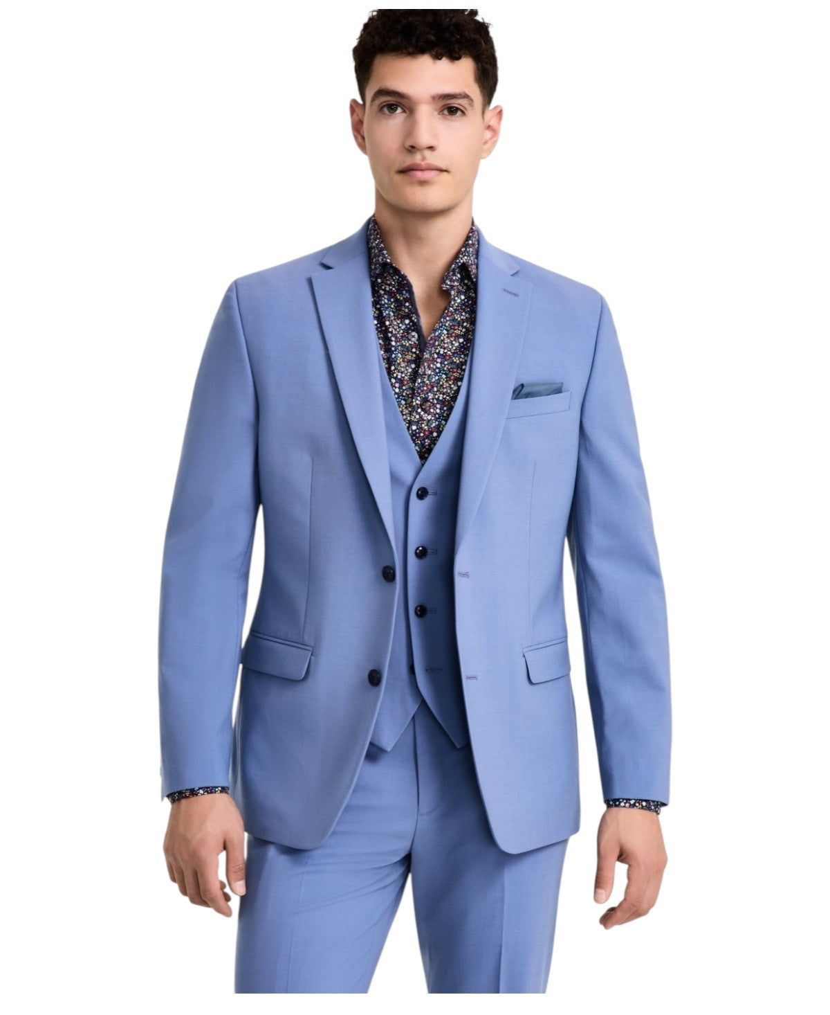 Bar Iii Mens Slim fit Suit Jacket Blazer 38 S Periwinkle Blue Solid Stretch