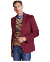 Nautica Mens Modern fit Corduroy Sport Coat Blazer 50 R Red Solid Stretch