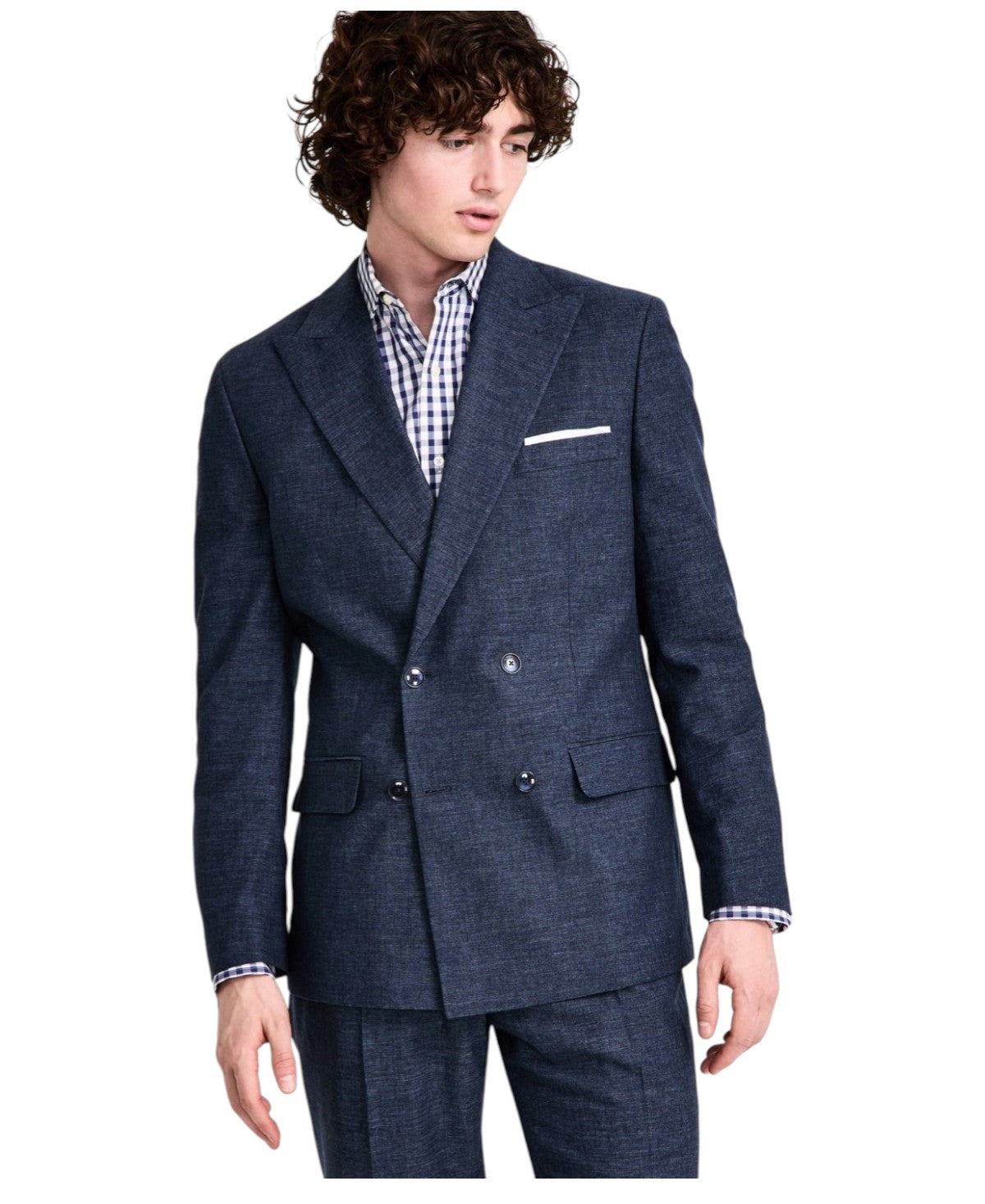 Tommy Hilfiger Mens Modern fit Double Breasted Suit Jacket Blazer 46 R Blue