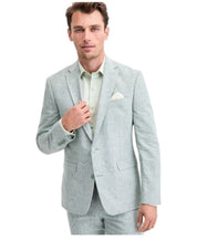 Bar III Mens Slim fit Suit Jacket Blazer 38 S Sage Green Plaid Stretch
