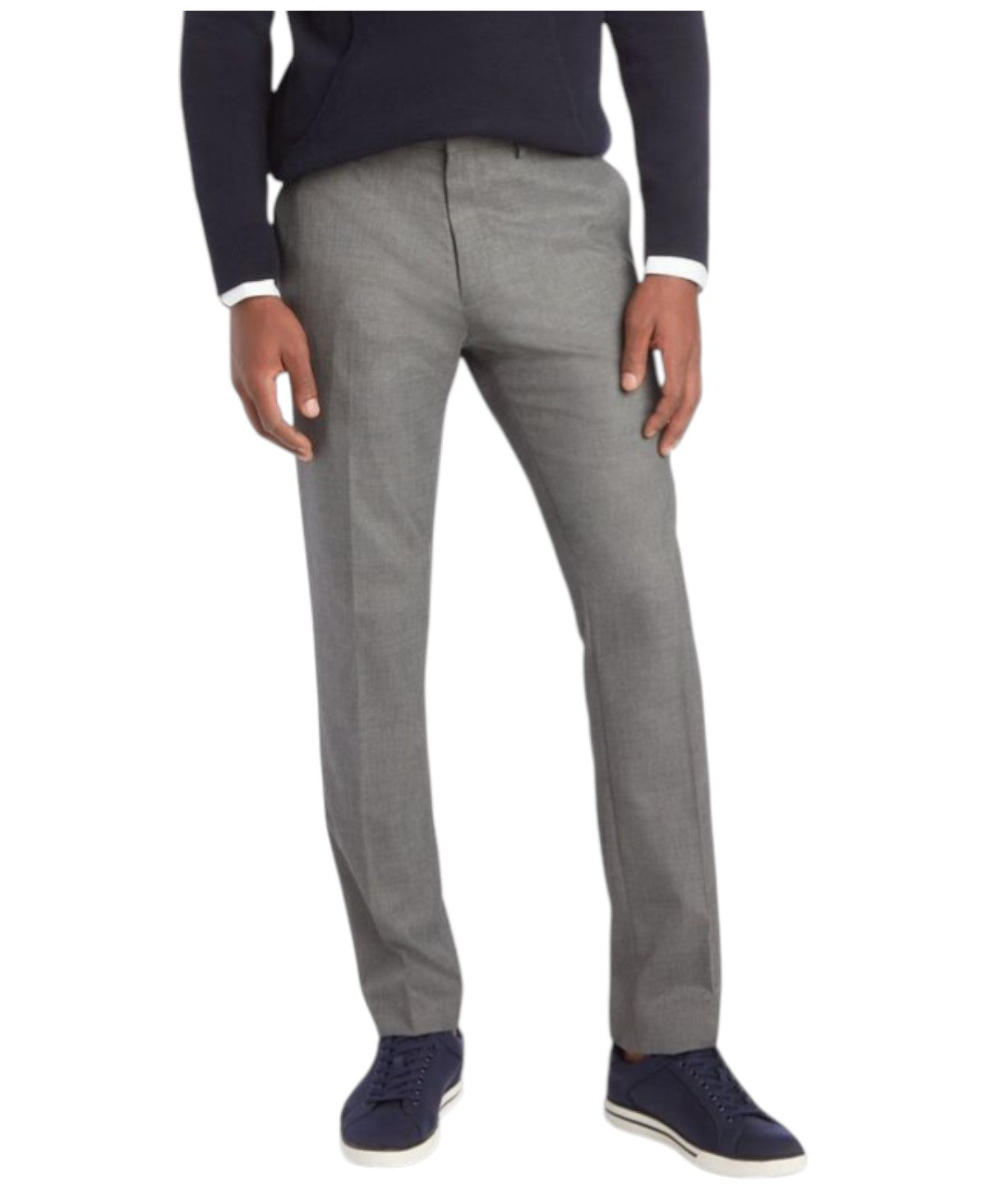 Kenneth Cole Mens Slim fit Dress Pants 36 / 30 Mid Grey Solid Stretch