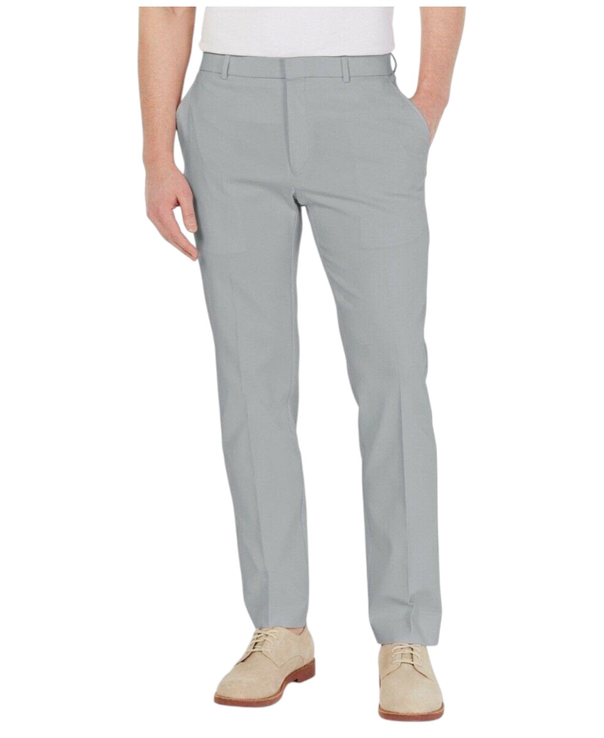 Tommy Hilfiger Mens Modern fit Dress Pants 33 / 32 Light Grey Solid Stretch