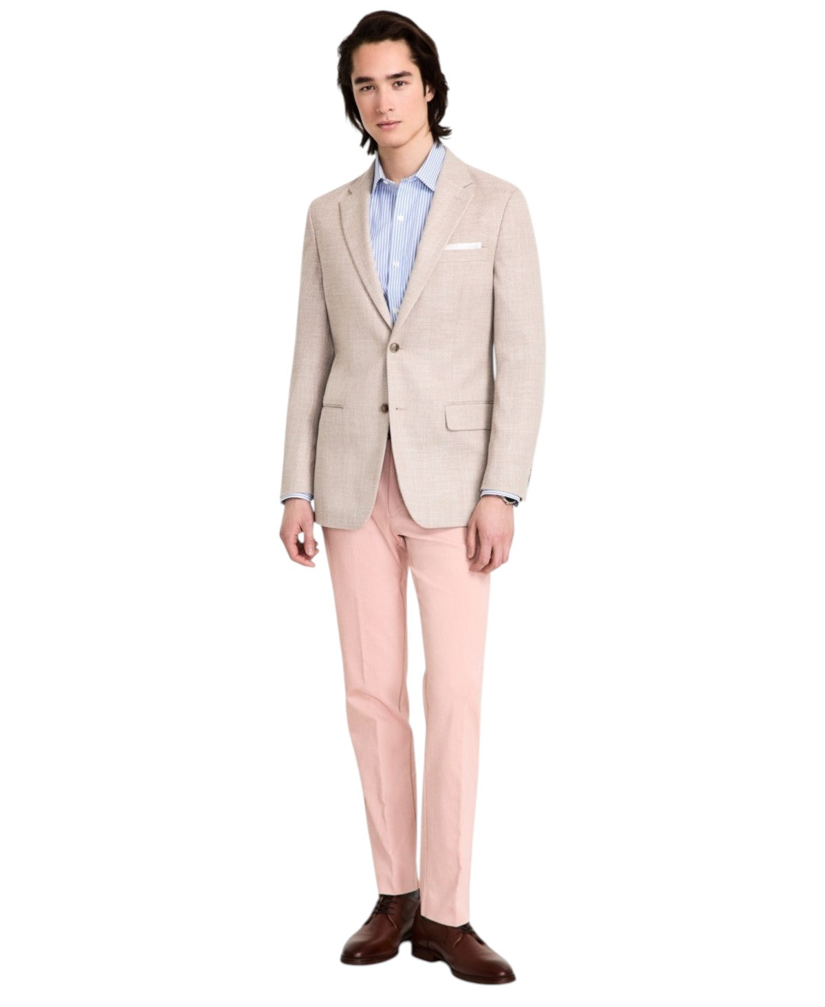 Tommy Hilfiger Mens Modern fit Sport Coat Blazer 44 R Beige Solid Stretch