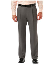 Haggar Mens Classic Fit fit Dress Pants 32 / 30 Charcoal Grey Solid Stretch